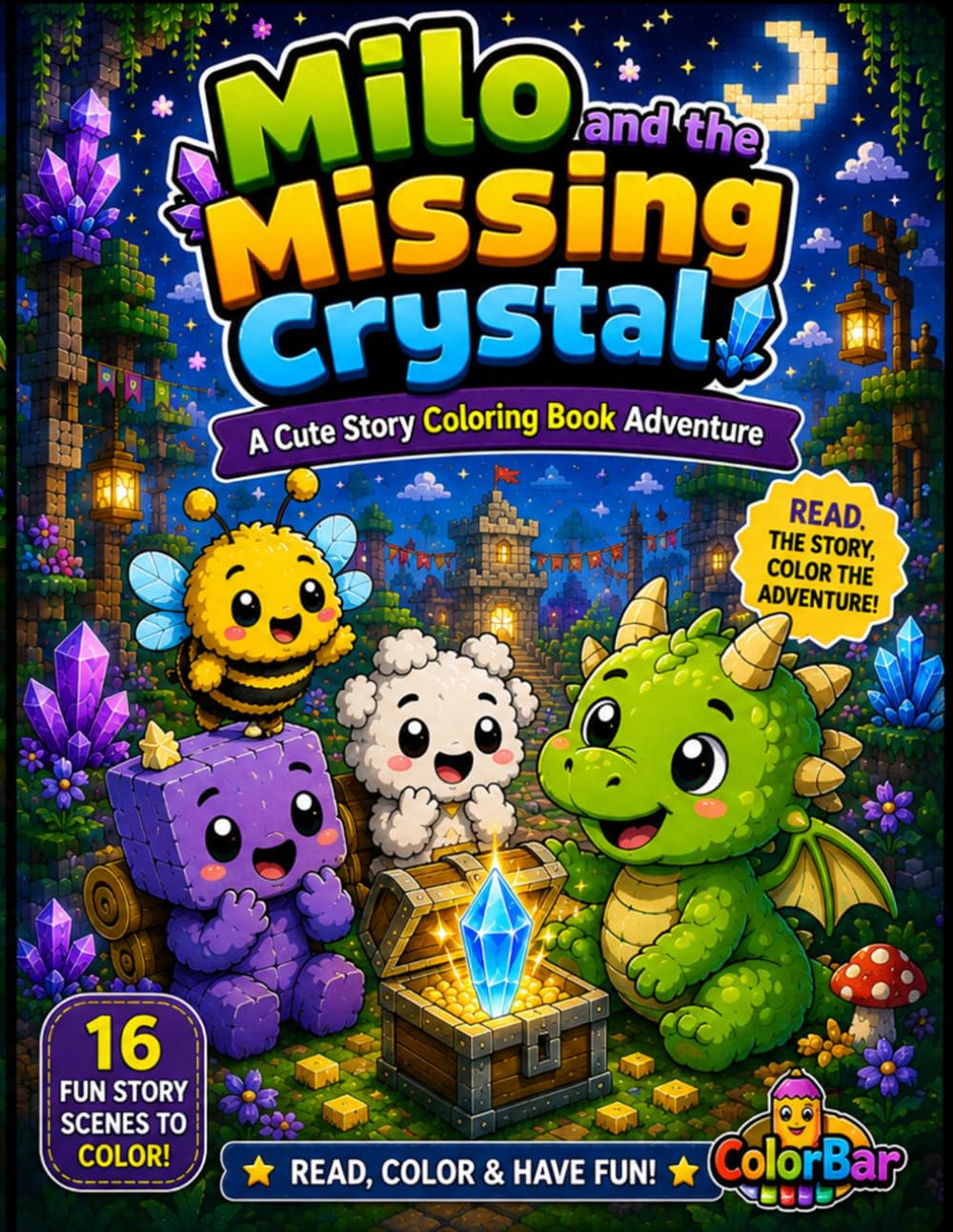 Milo and the Missing Crystal: A Cute Story Coloring Book Adventure