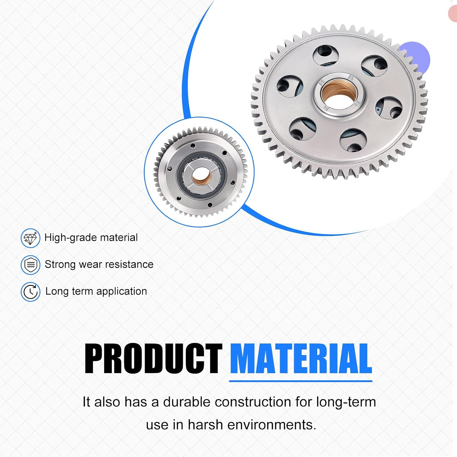 Starter Clutch Gear One Way Bearing Kit and Gasket for Yamaha YFM660R Raptor 660R 2004 2005 5LP-15515-20-00