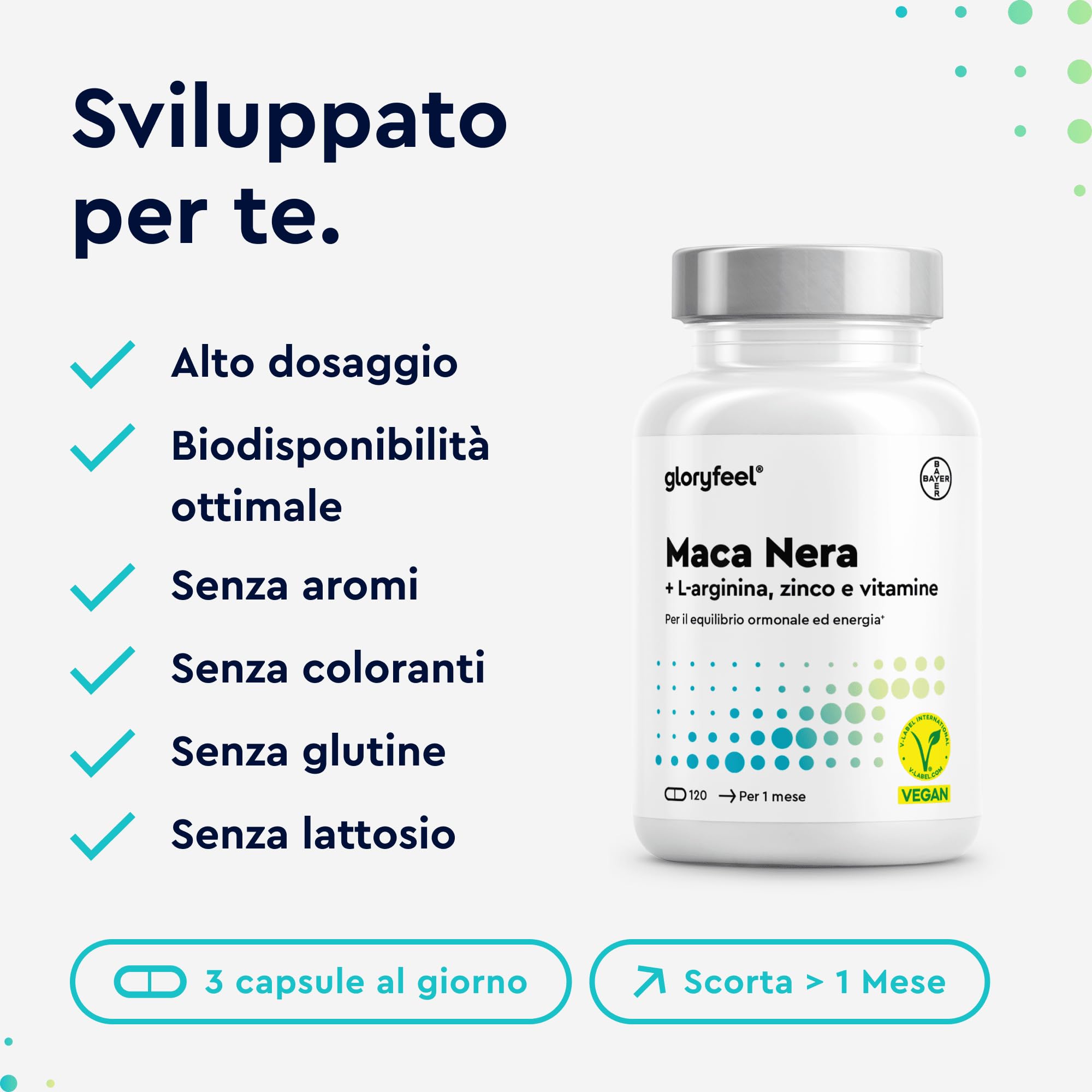Maca Nera Peruviana, 120 Capsule, 9000mg, Alto Dosaggio, + L-Arginina, Zinco + Vitamine B6 & C, Estratto Maca Nera 450mg 20:1, Integratore Rinvigorente Extra Forte