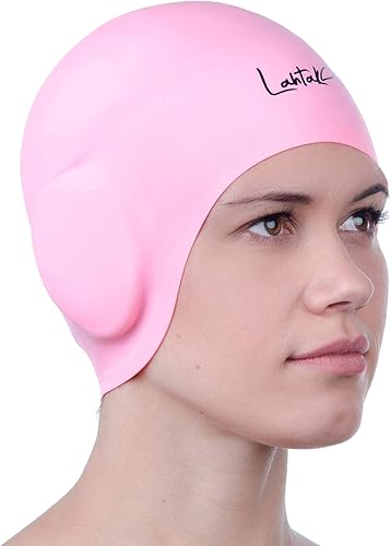 Miniatura 6 de Gorros de natación 3D con protección para los oídos - Gorra de natación para mujeres y hombres - Gorra de natación de silicona impermeable - Se