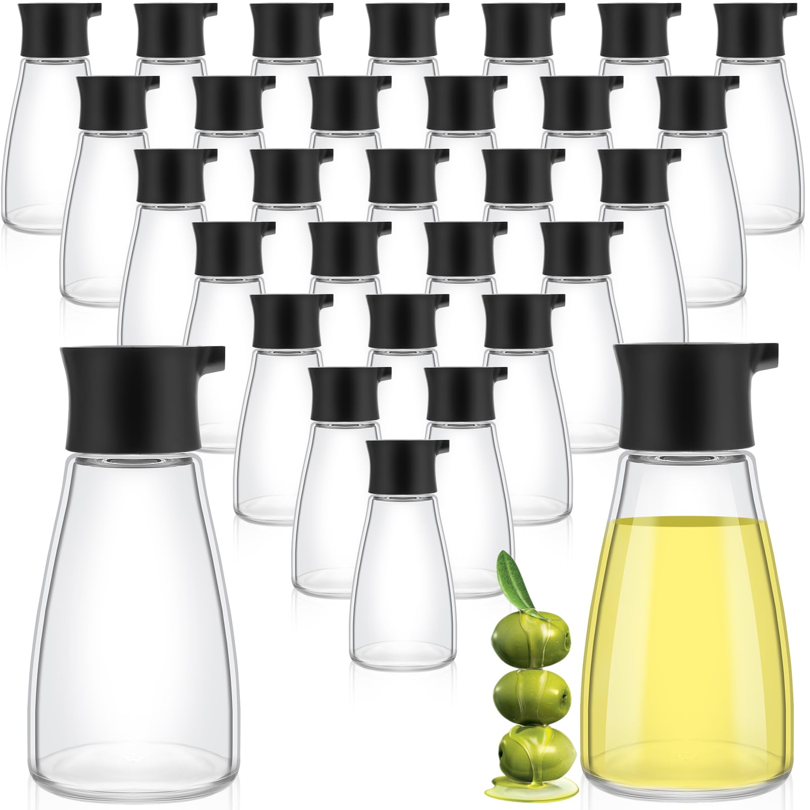 Tanlade Juego de 30 dispensadores de salsa de soja a prueba de fugas, botellas pequeñas de salsa de vidrio, recipiente de salsa de soja, botellas dispensadoras de aceite, vinagre de condimento con