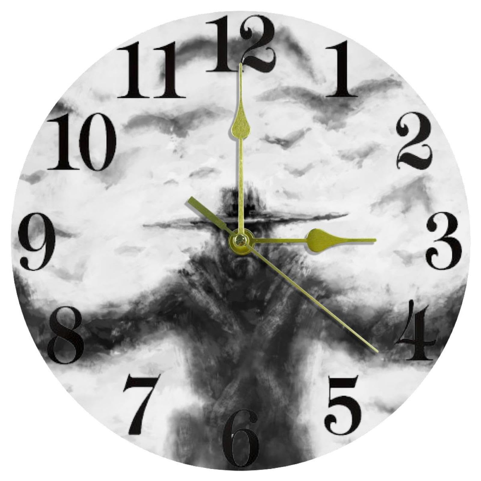 Horloge murale effrayante à quartz pour briser le silence pesant de votre bureau ou école