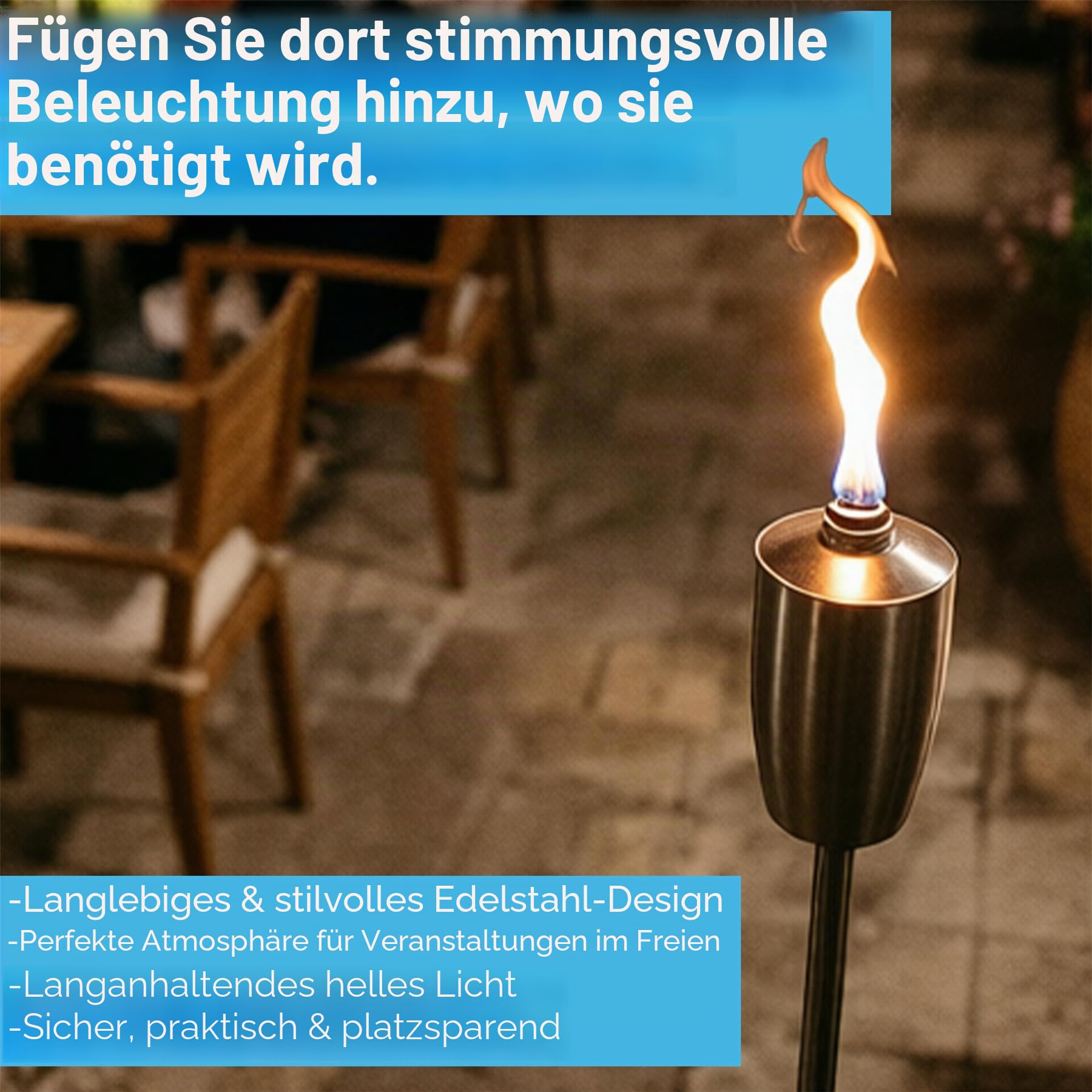 Harbour Housewares Metallgartenbrenner - Fass - Schwarz - Pack 6