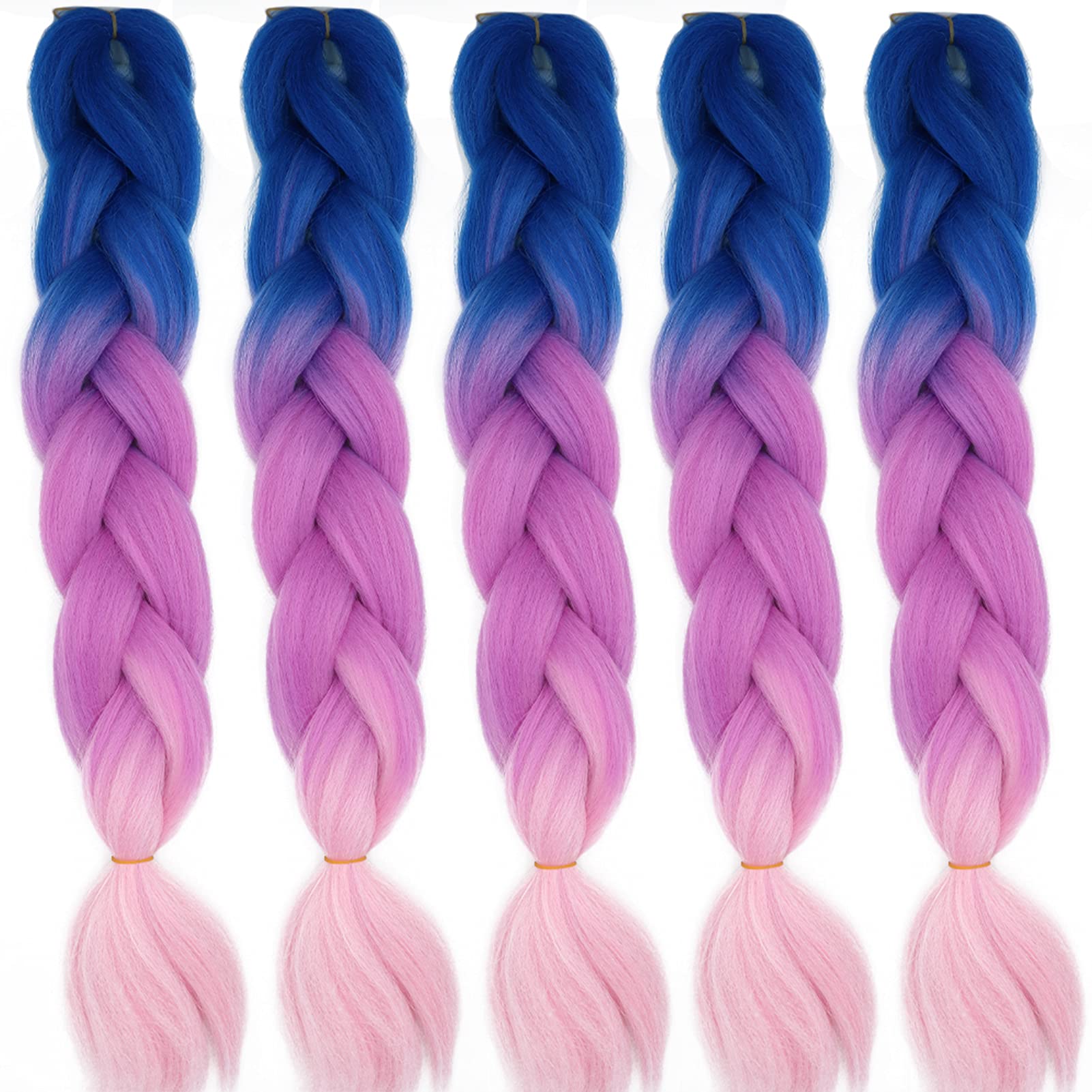 24inch Jumbo Braids Hair Extensions Ombre Braiding Hair Synthetic 3Pieces/lot Crochet Twist High Temperature African Box Braids, Sapphire Blue — view 131
