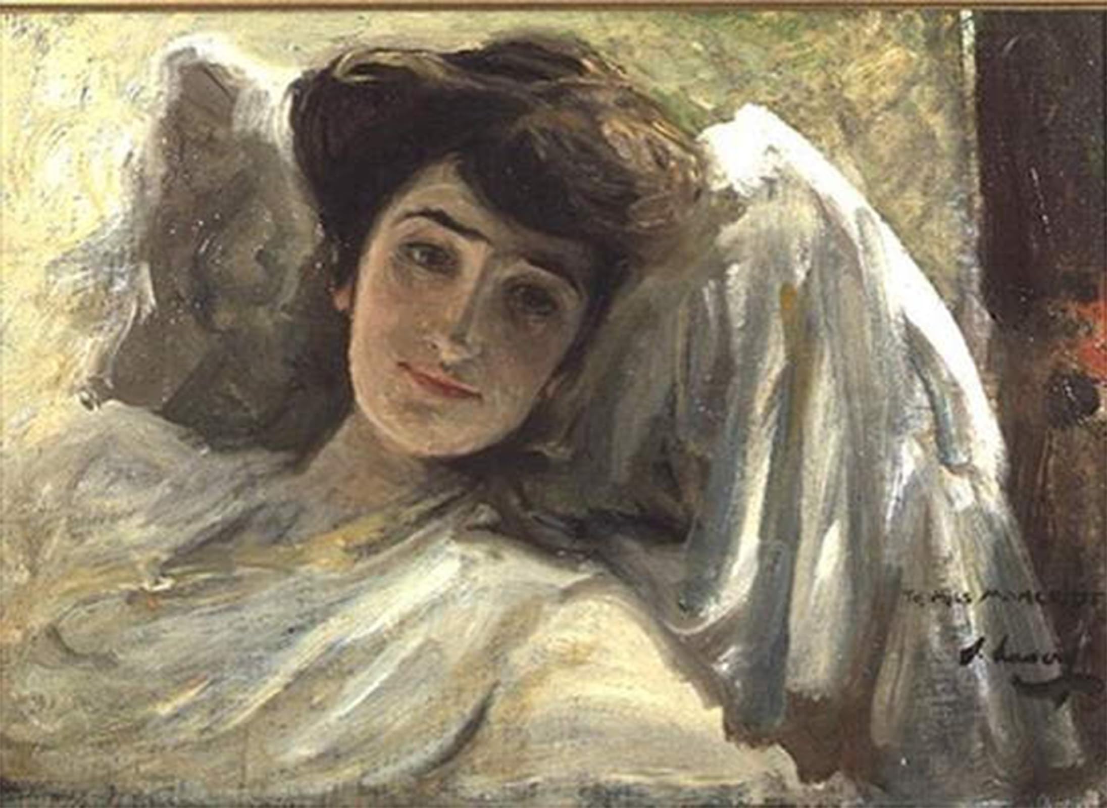 ARTXLXXBN Famous Art Print Poster Vintage Wall Art a Long Lady At Rest by Lavery Canvas Art Poster for Home Decor 60x90cm