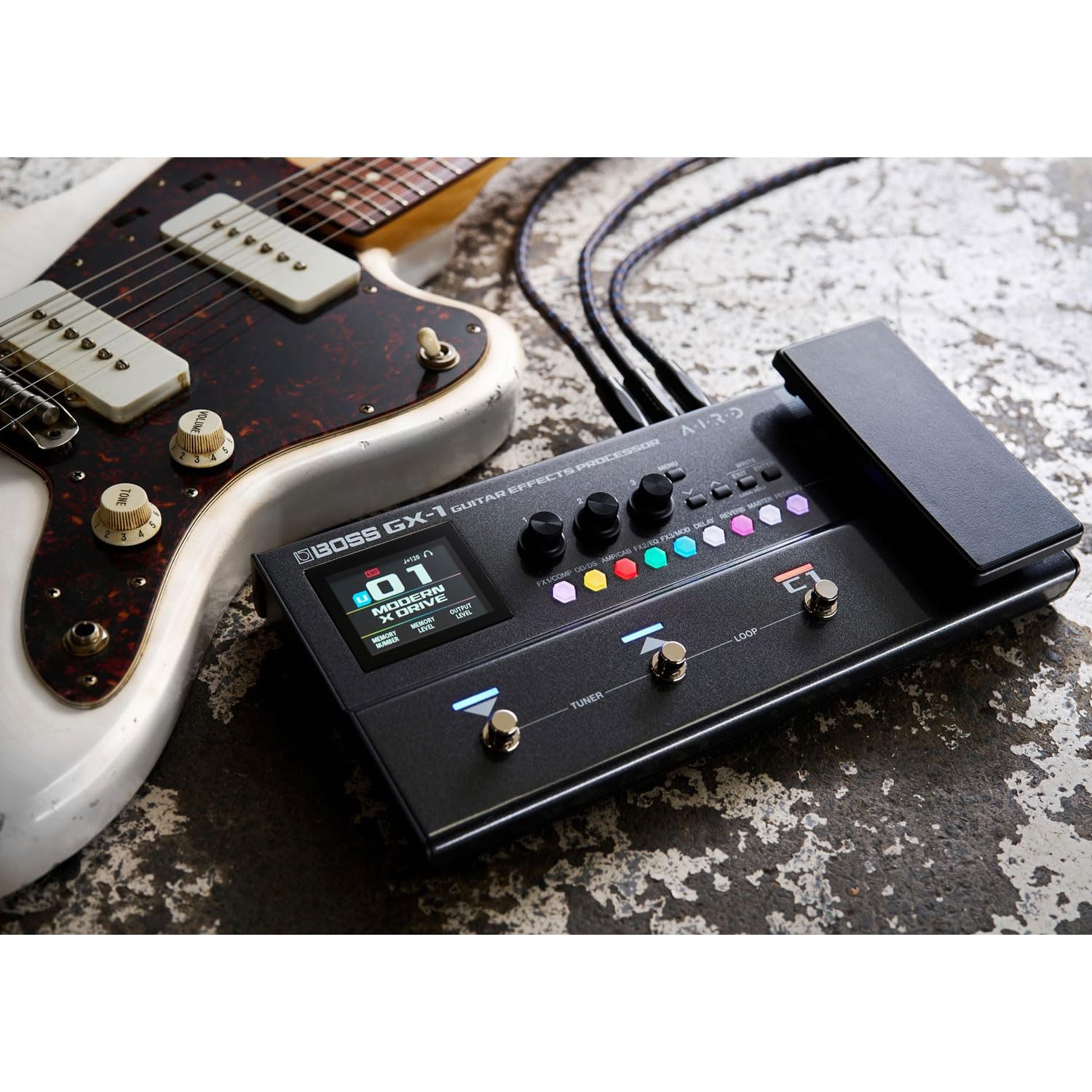 Boss GX-1 Effektgerät Multieffekt-Pedal für Gitarre mit keepdrum Netzteil