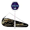 Hundred Flareon 100 Badminton Racket 5U (Unstrung)| Carbon Fiber Frame | Speed Racket for Fast Swings | Flexible Shaft | Max Tension 30 lbs | Full Cover Included - Pearl White gallery image
