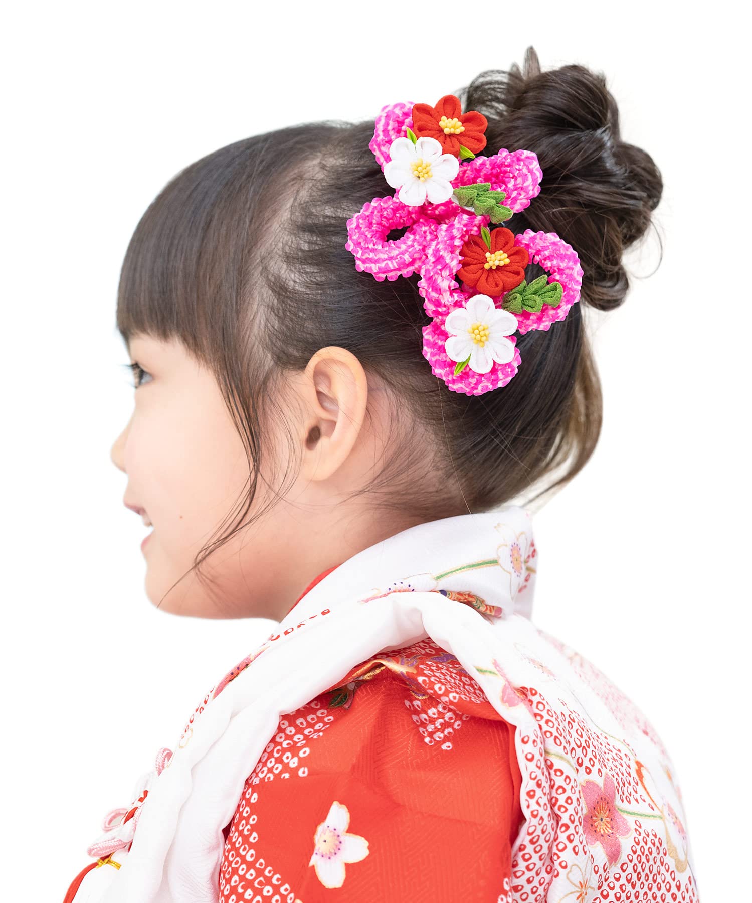 Amazon.co.jp: (ソウビエン) 七五三 髪飾り 3歳 ピンク 7歳 つまみ細工 