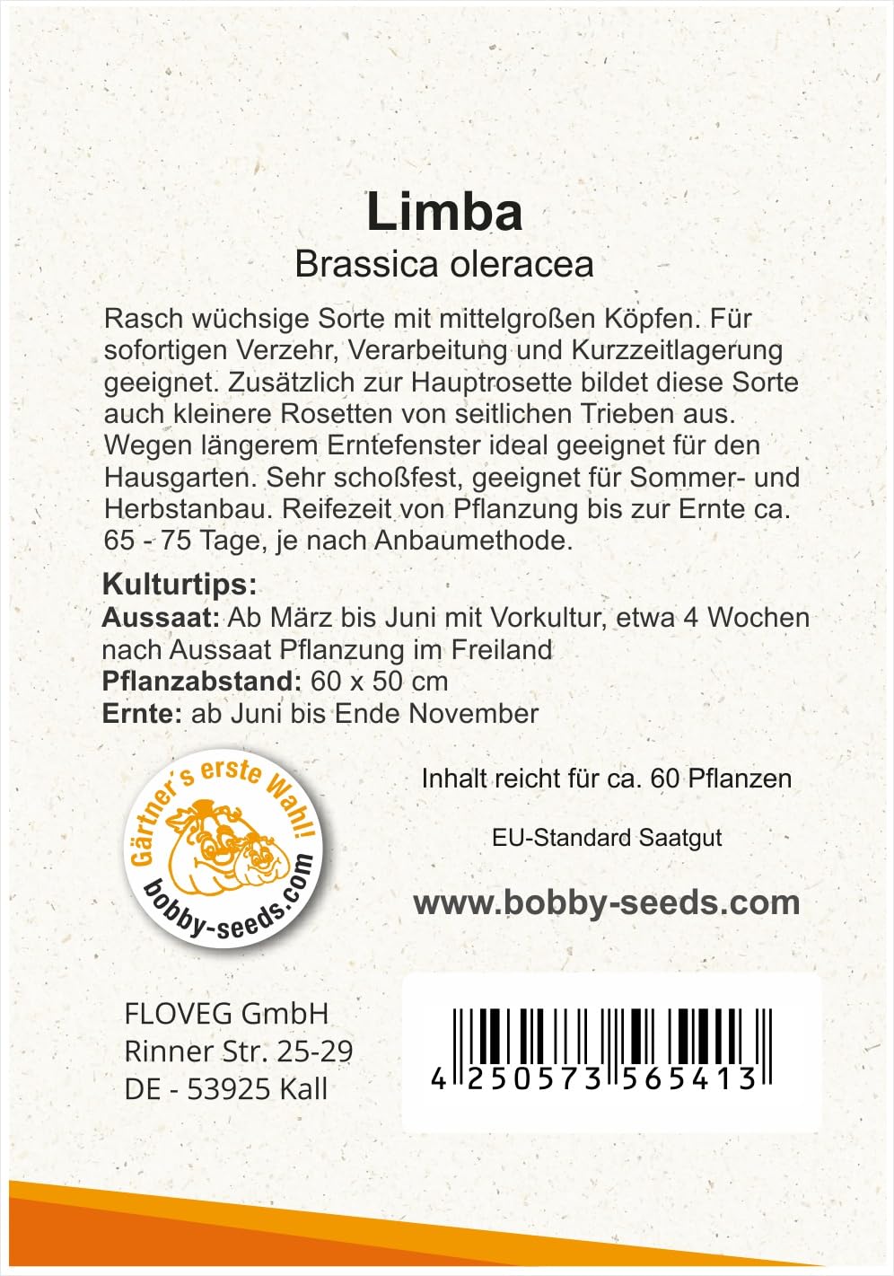 BIO-Brokkoli-Samen Limba – Portion Für Ca. 40 Pflanzen