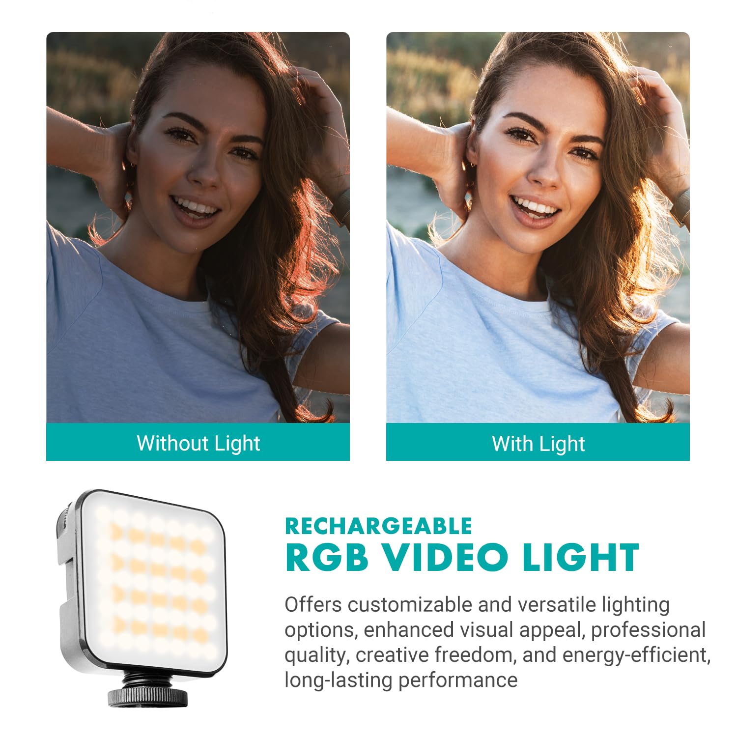 Movo iVlogger-PRO - Kit per vlogging con treppiede completo per iPhone/Android, YouTube Starter Kit per creatori di contenuti, Accessori: treppiede per telefono, supporto per telefono, luce RGB e