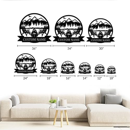 Miniatura 5 de Letrero de pared de metal personalizado con apellido, para interiores o exteriores, decoración de pared personalizada, letrero de nombre de la