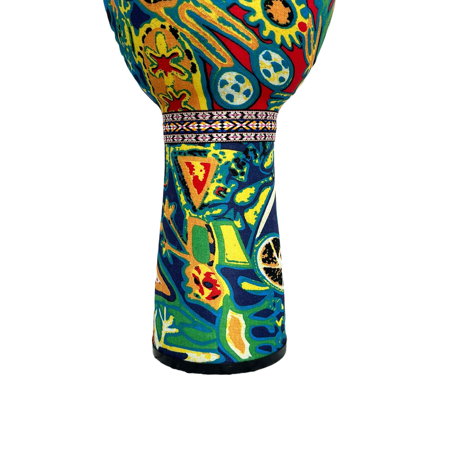 RUOSWTE Djembe Drum Bongo ，Goblet Drum Made Of Goat Leather Drum Head, Hand Painted Cloth, West African Style Hand Drum, Gift For Beginners (B)