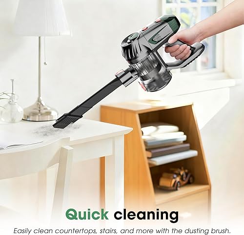 Miniatura 6 de Aspiradora inalámbrica, mejorada de 150 W, 15 KPA, 70 minutos, aspiradora de caña y doblado, potente succión, recargable, ligera, para el hogar,