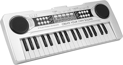 Miniatura 7 de 37 Teclas Niños Piano Teclado Eléctrico Teclado Música Teclado Eléctrico Piano Instrumento Musical con Micrófono (Plata)