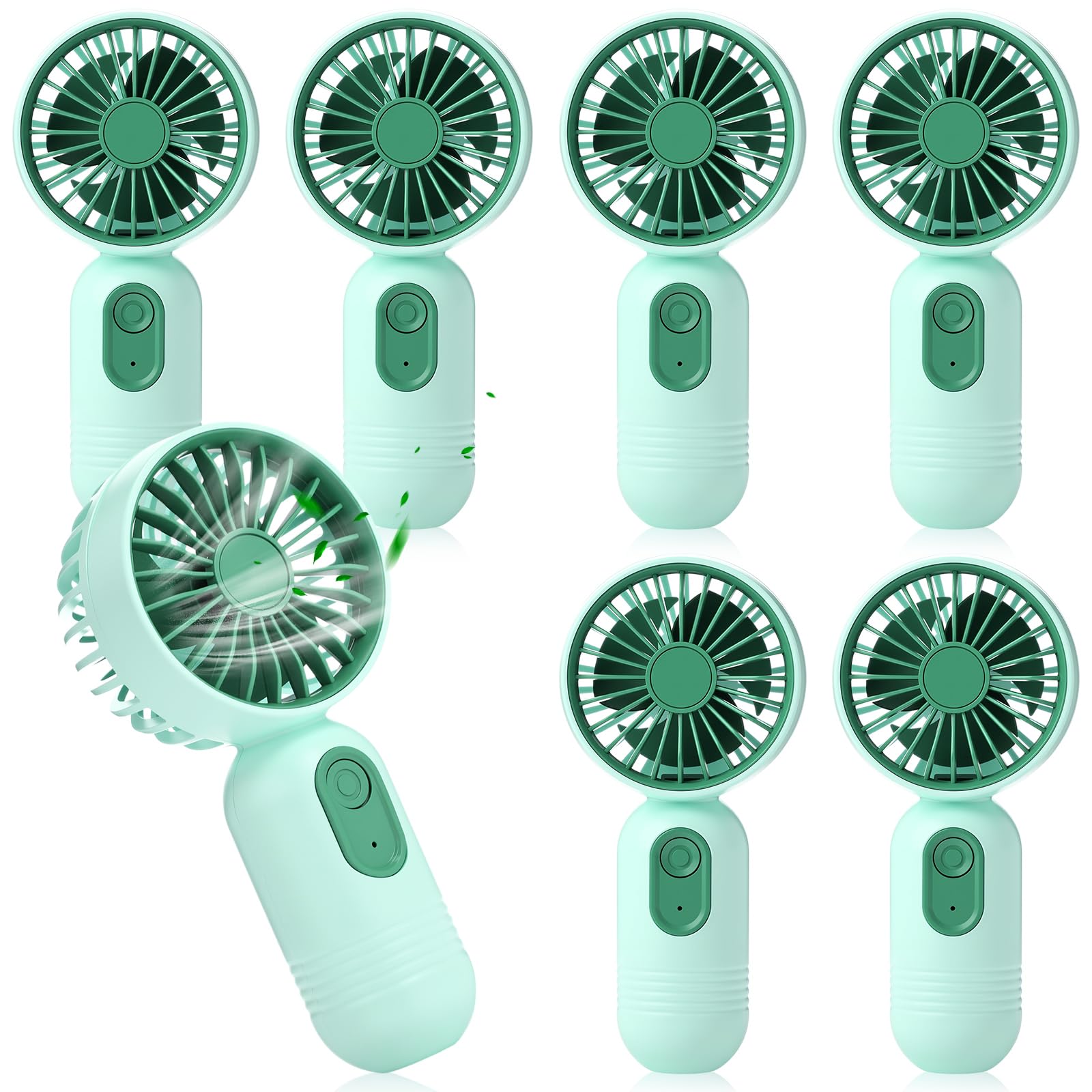 Rossesay 6 Pcs Mini Portable Fan Bulk Cute Handheld Lightweight Small Little Personal Hand Eyelash Fan 3 Speeds USB Rechargeable for Women Men Indoor
