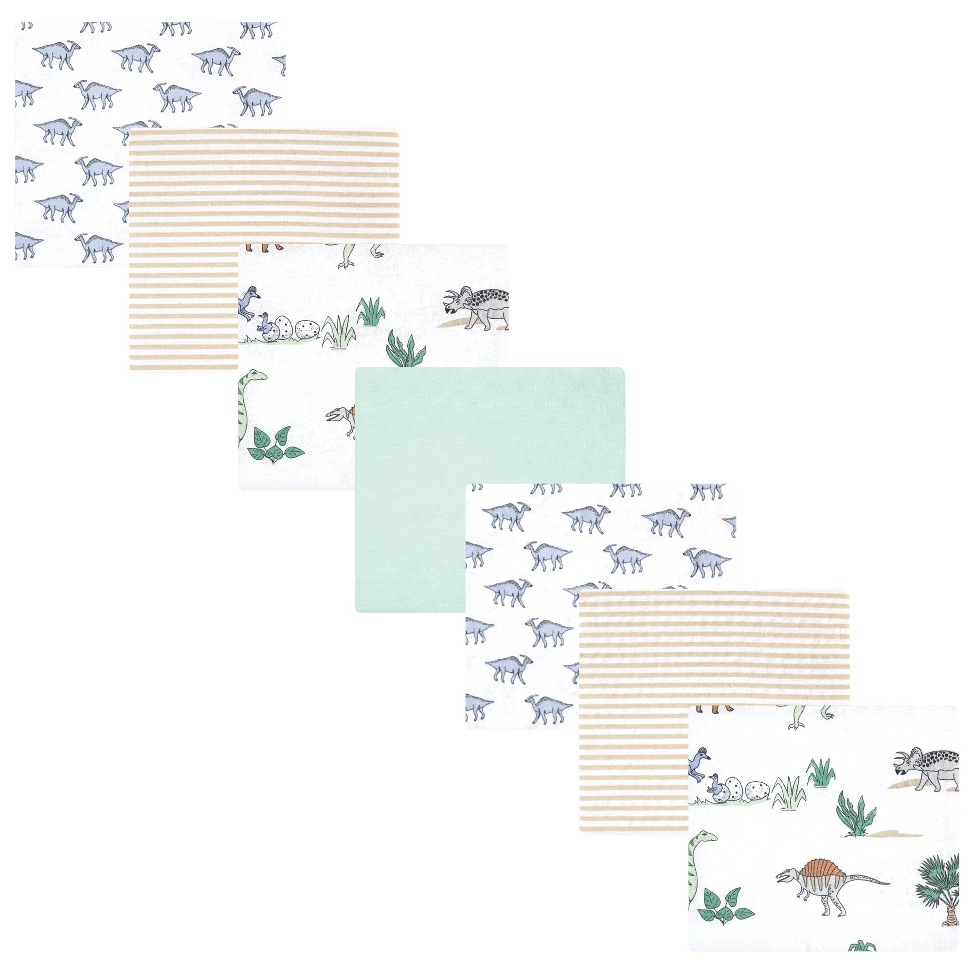 Hudson Baby Unisex Baby Cotton Poly Flannel Receiving Blankets Bundle, Boy Dino World, One Size