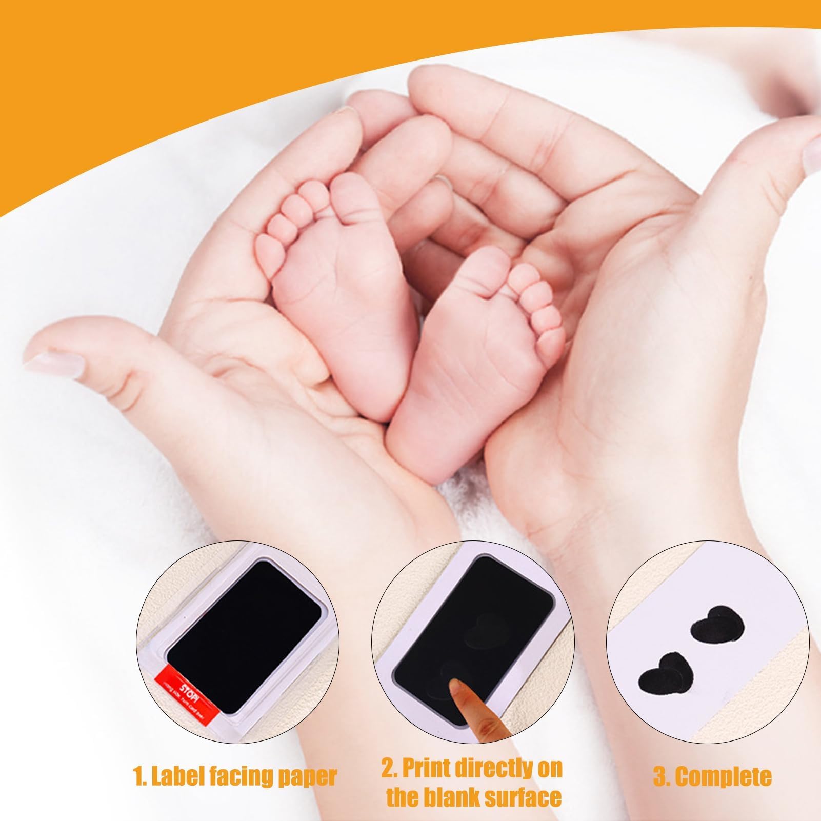 Kit Empreinte Chien Main Pied Bébé Chat Tampon Clean Touch pour Nouveau-Né et Animale Cadeau