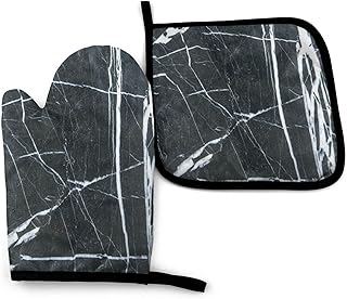 Marmur naturalny kamień szlachetny nostalgiczny marmur, rękawice do piekarnika i uchwyty do garnków, odporne na ciepło kuchenne rękawice do mikrofalówki do pieczenia gotowania grilla