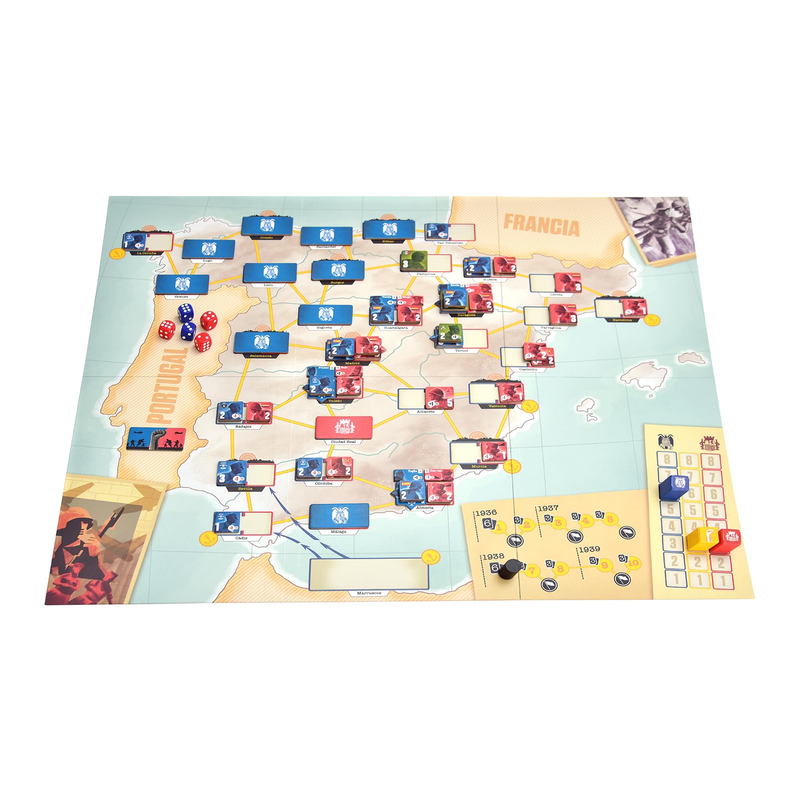 Devir - ESPAÑA 1936, Juego de Mesa, de Estrategia, para 2, Wargame, Edad +14 (BGESSE)
