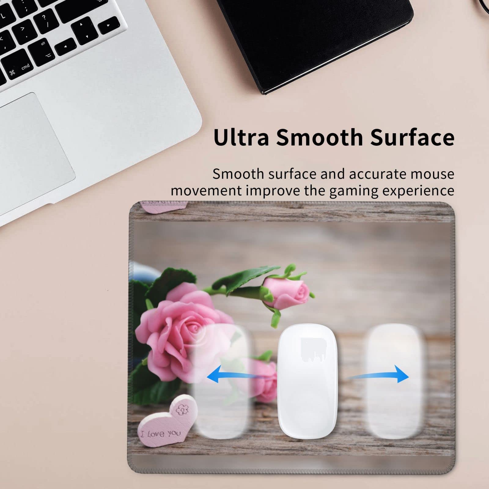 Tappetino Per Mouse Colorato Rosa – Lavabile, Per Computer Portatile, Ufficio, Regalo Simpatico - 4