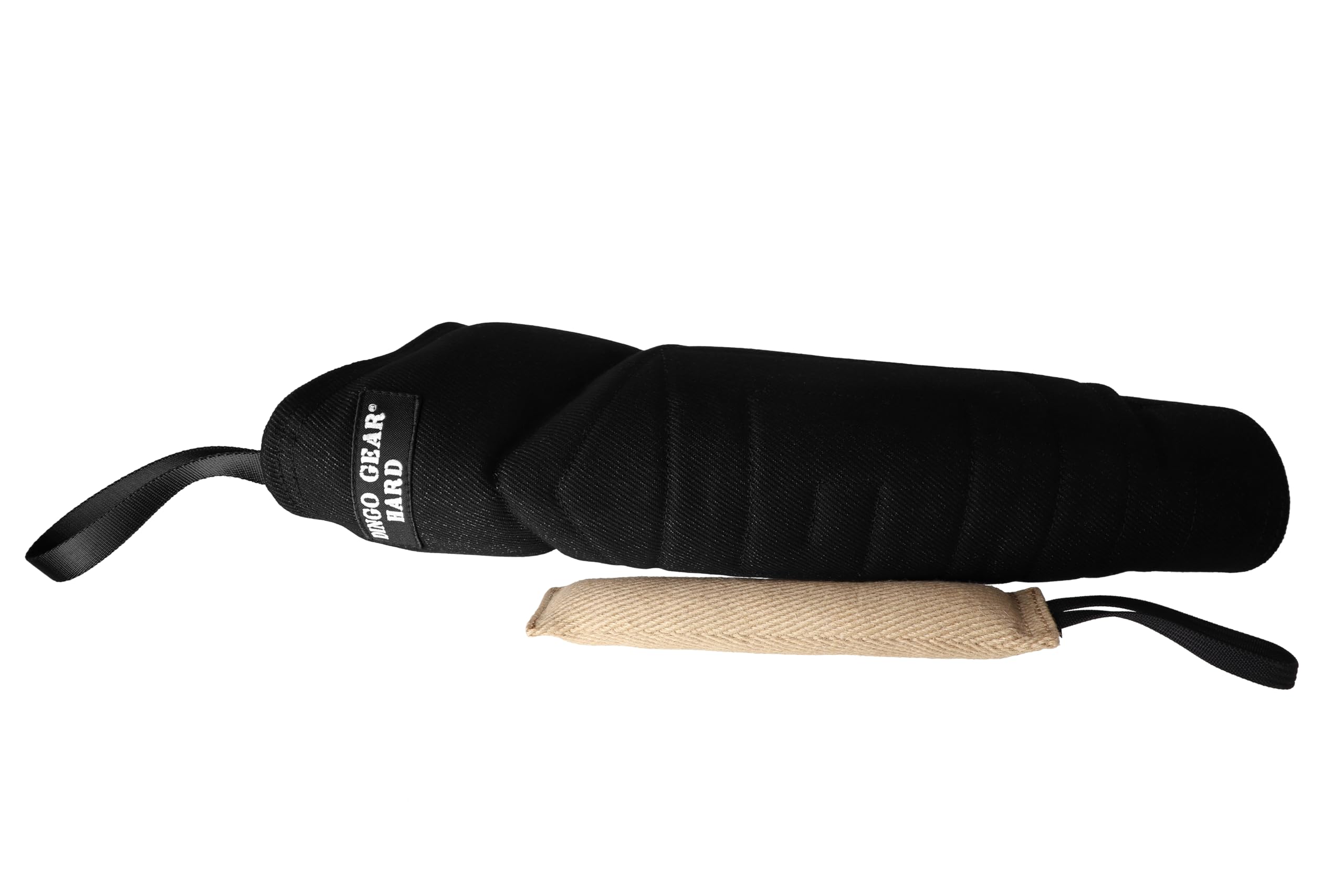 DINGO GEAR Set: Very Hard Nylcot Bite Sleeve with Jute Tug Toy,Bite Training Tools for IGP Dog Sports Services, Level 5 Master - Black & Ecru (S10053)