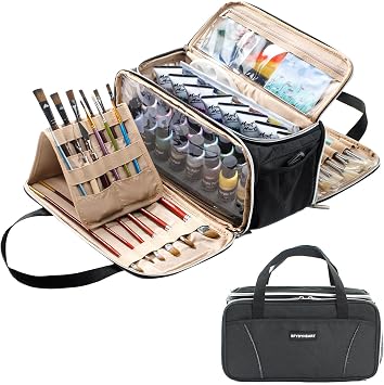 SFYBYHEART Acrylic Paint Storage, Craft Organizer, Art Supply Organizer, Art Tote Bags, Paints Brush Holder for Apple Barrel Acrylic Painting, Palette Board