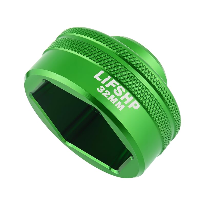 Soquete para Filtro de Óleo 32 mm LIFSHP em Alumínio Verde para Ecotec, TDI, GM, VW, Polaris, Chevrolet, BMW, Mini e Volvo
