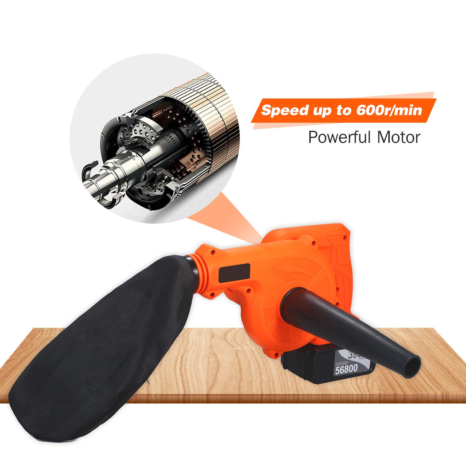 Soffiatore a Batteria,Soffiatore Foglie Blower Aspirapolvere Foglia foglia 21V Alimentato elettrico 2 in 1 Sweeper & for la pulizia della di polvere neve