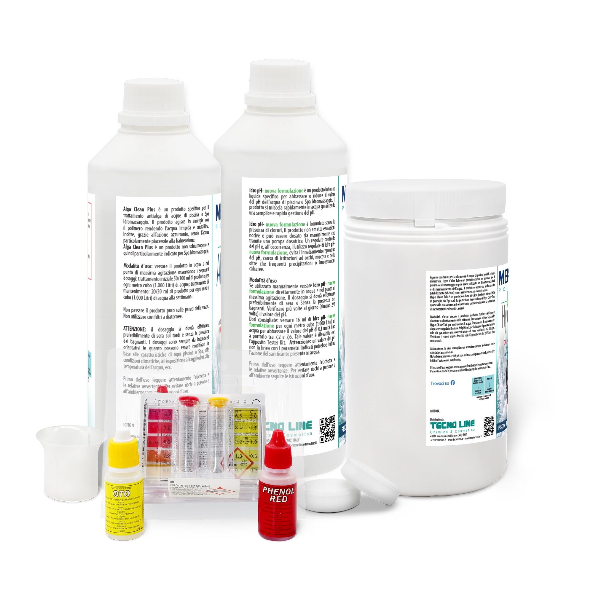 Metacril Starter Kit HypoChlor, Trattamento Acqua con Calcio Ipoclorito 3KG | Set di Prodottti per Piscina e Spa Idromassaggio di Tutte le Marche, a Base di Calcio Ipoclorito in pastiglie da 7 gr