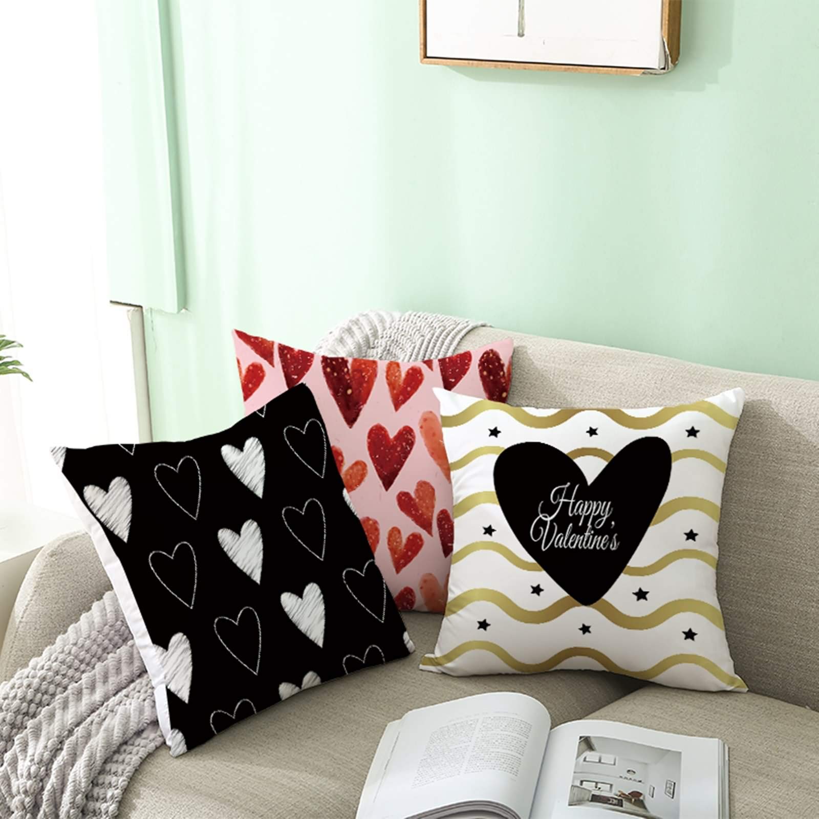 TESS - HOME COLLECTION N.4 cuscini arredo 40x40 con federa Stripe mosto