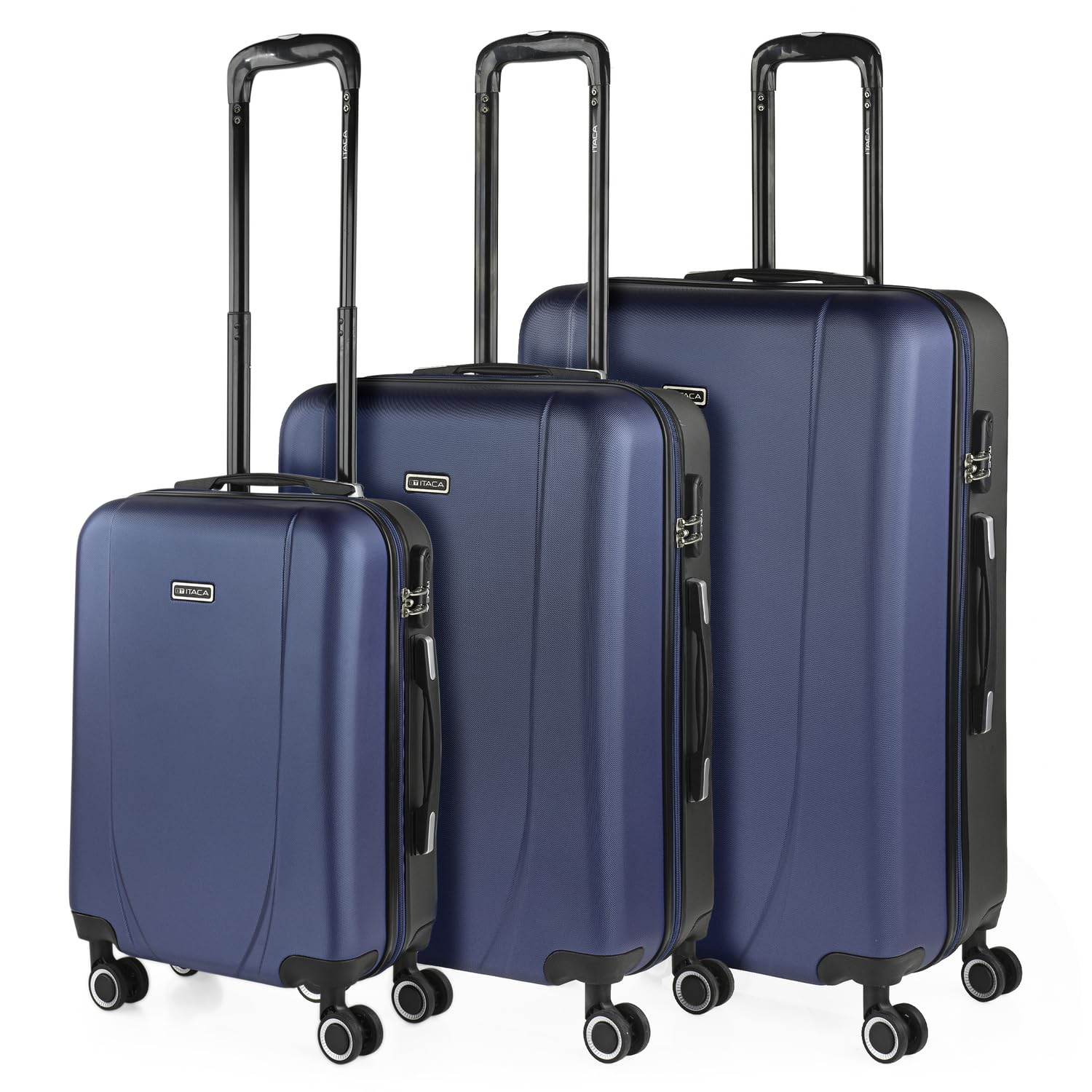ITACA - Maleta de Cabina 55x40x20 de Viaje rígidas Trolley con 4 Ruedas Dobles para Avion Ligera Equipaje de Mano candado de combinación., Plata — view 36
