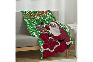 Black Mr. & Mrs. Claus Throw Blanket