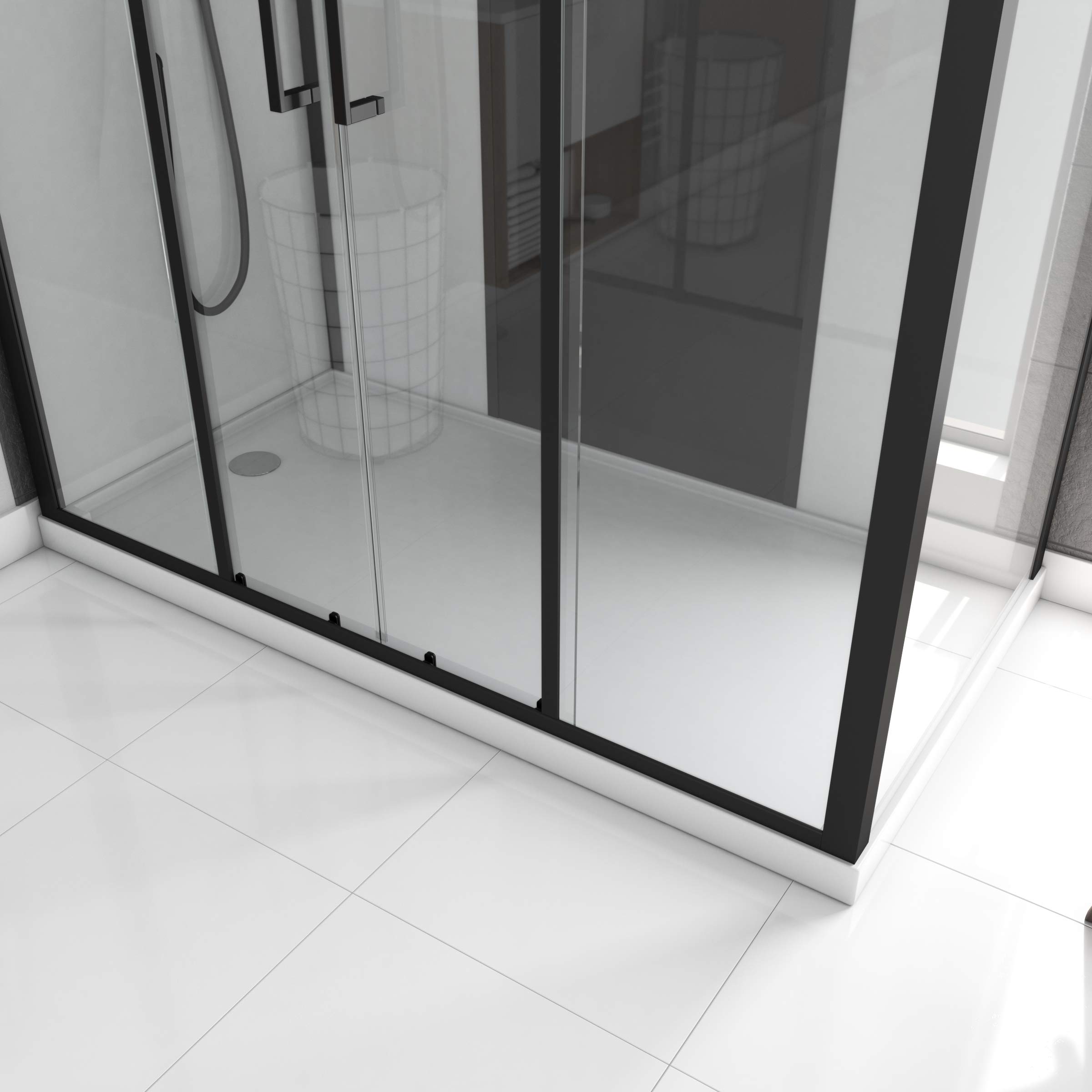 MARWELL Kompletny prysznic gotowy White Studio 170 x 90 x 210 cm – prysznic narożny z wejściem z przodu – kabina prysznicowa z wysokiej jakości profilami aluminiowymi – wysokość wejścia 8 cm