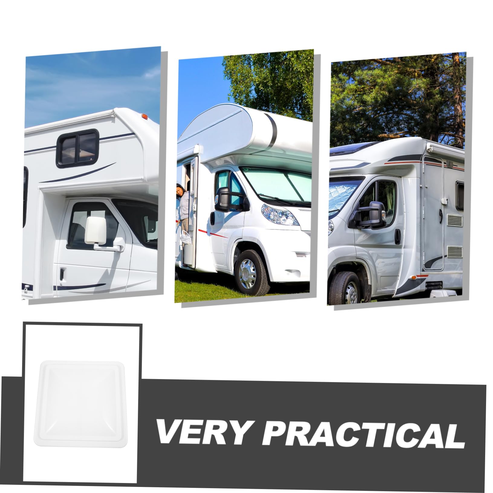Copertura 14x14 Plastica e Bianca per Camper Finestra in Termico Pollici Efficiente Isolamento Ventilazione per Tetto Rv e Ventilazione Bagno