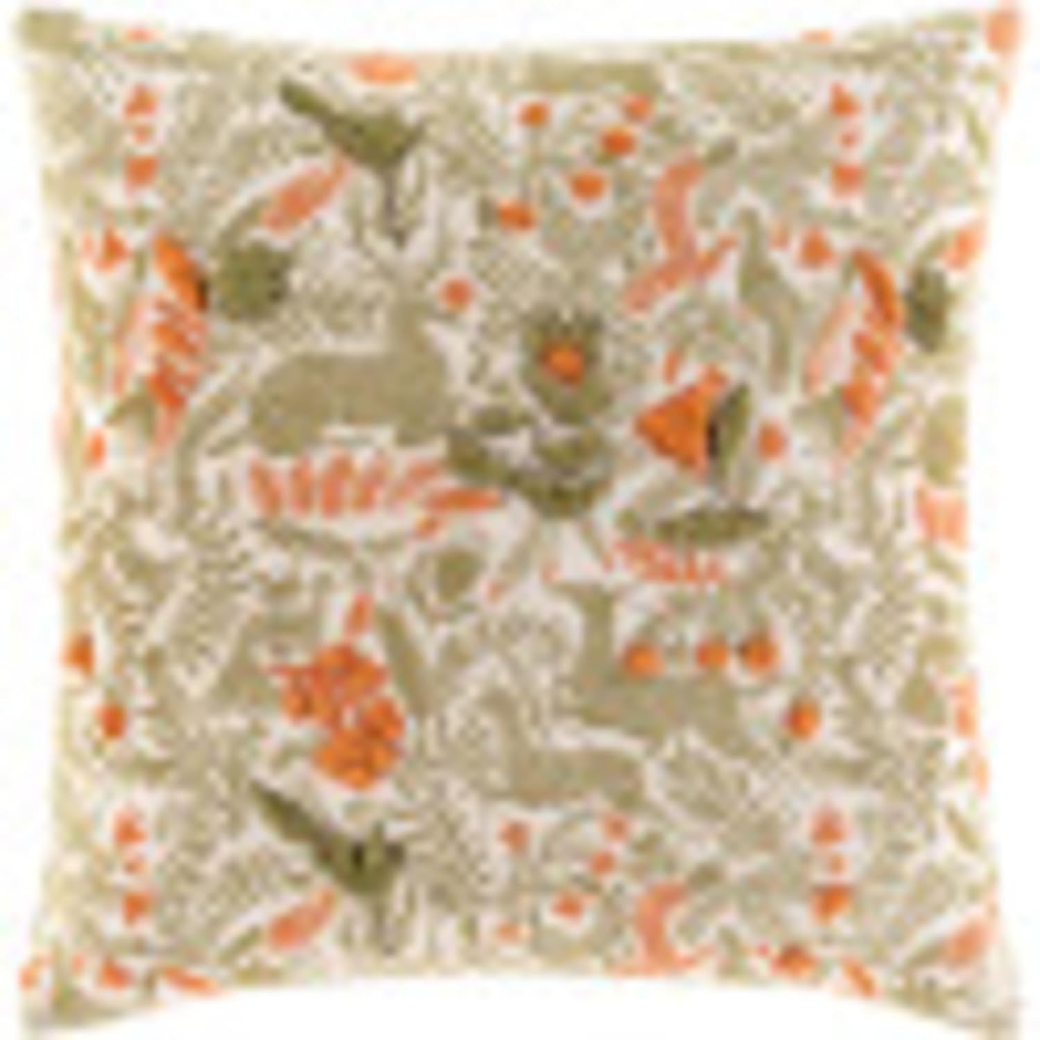 Artistic Weavers Tansy 20" x 20" Pillow Cover, Ivory, Terracotta, Moss, Burnt Orange, Dark Green