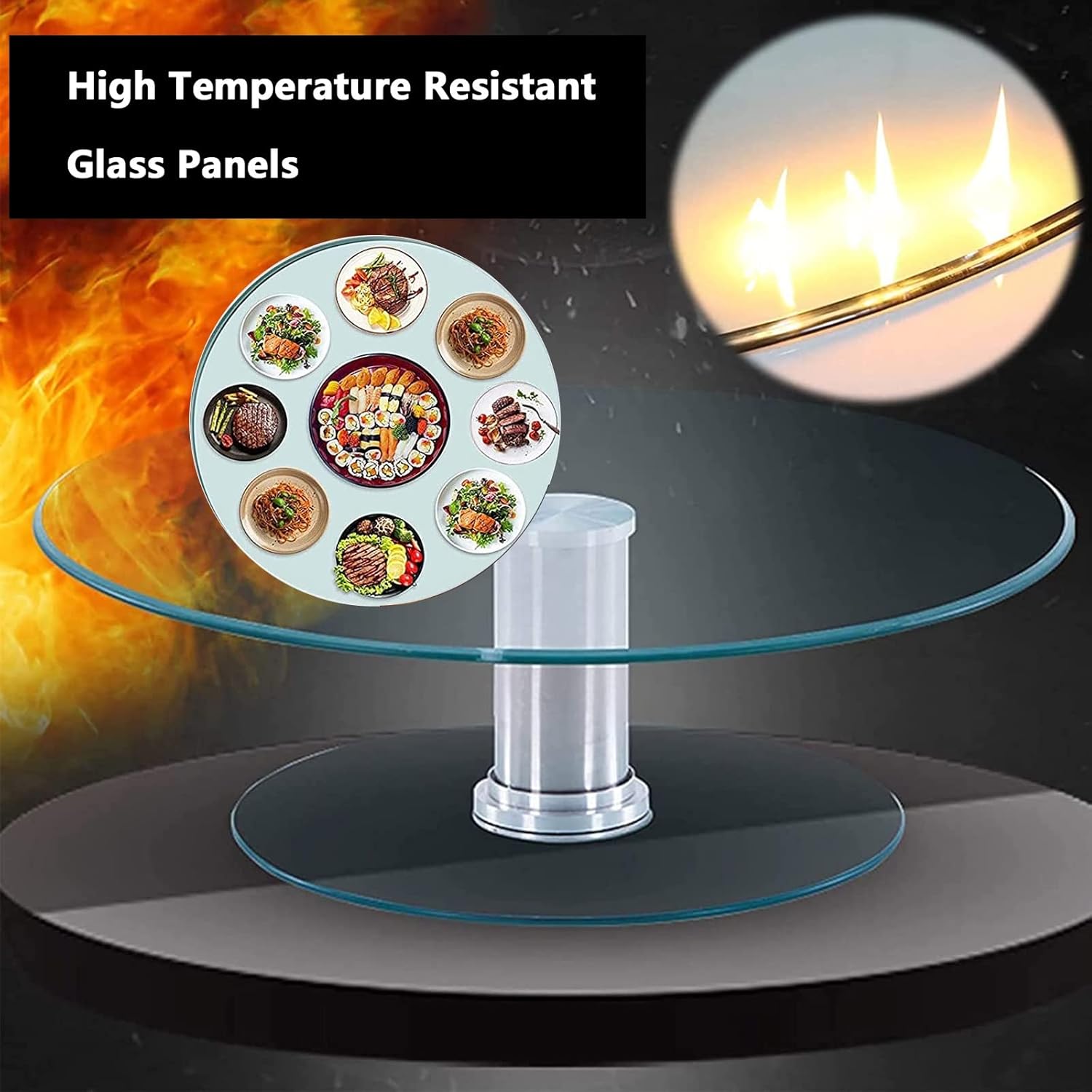 V3VOGUE Premium Round Clear Plate Glass - Glass Dining Table Top - 9mm Thick Beveled Tempered Glass Top, No Breakage, Heat Resistants Easy Clean, for Coffee Table, Patio Table, Table Cover