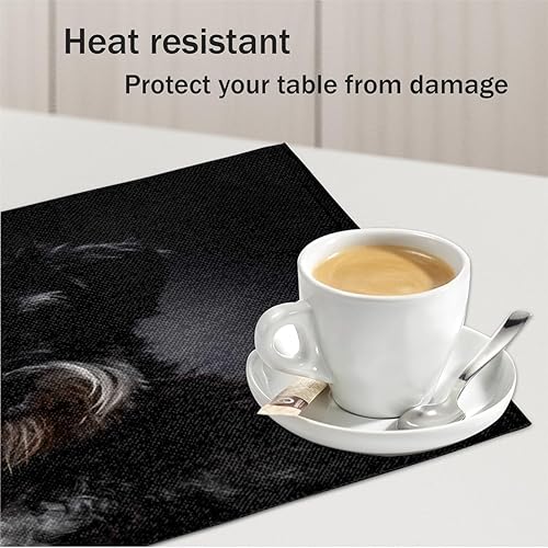 Miniatura 5 de Dog Design Pattern Placemats Set of 4 Table Mats Washable Placemat Waterproof Place Mats for Party Home Dining Table Decor 18x12 in