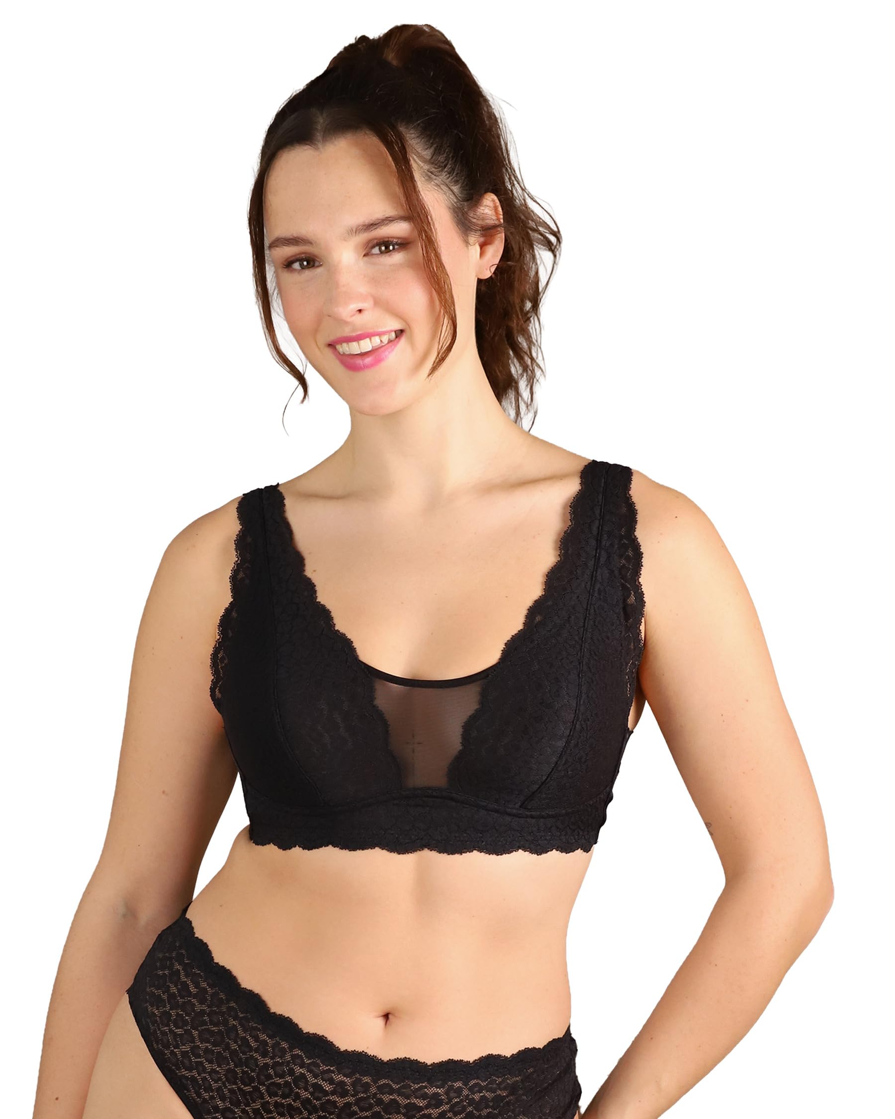 SugarShape Bralette ELVA Bralettes unwattiert bügellose BHS,Spitzen-BHS
