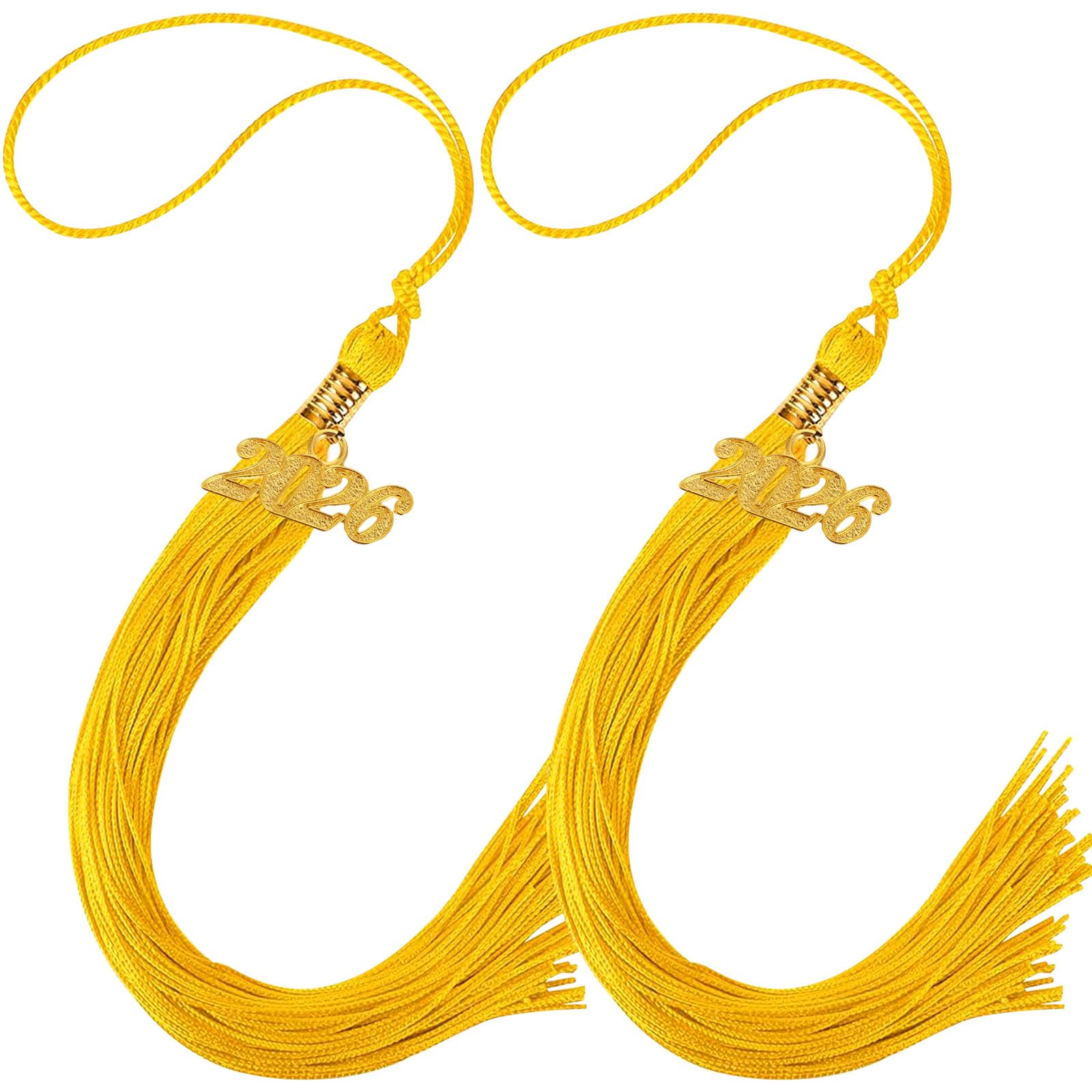 2026 Graduation Tassels, 2Pcs Gold Graduation Cap Tassel, Class Of 2026 Charm Graduation Ceremony Accessories for Preschool, Kindergarten, High School, College, Bachelor, Master, Doctoral Graduates