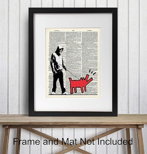 Miniatura 2 de Banksy Graffiti - Cuadro decorativo de pared de 8 x 10 pulgadas, póster de decoración de arte moderno para el hogar, apartamento, oficina,