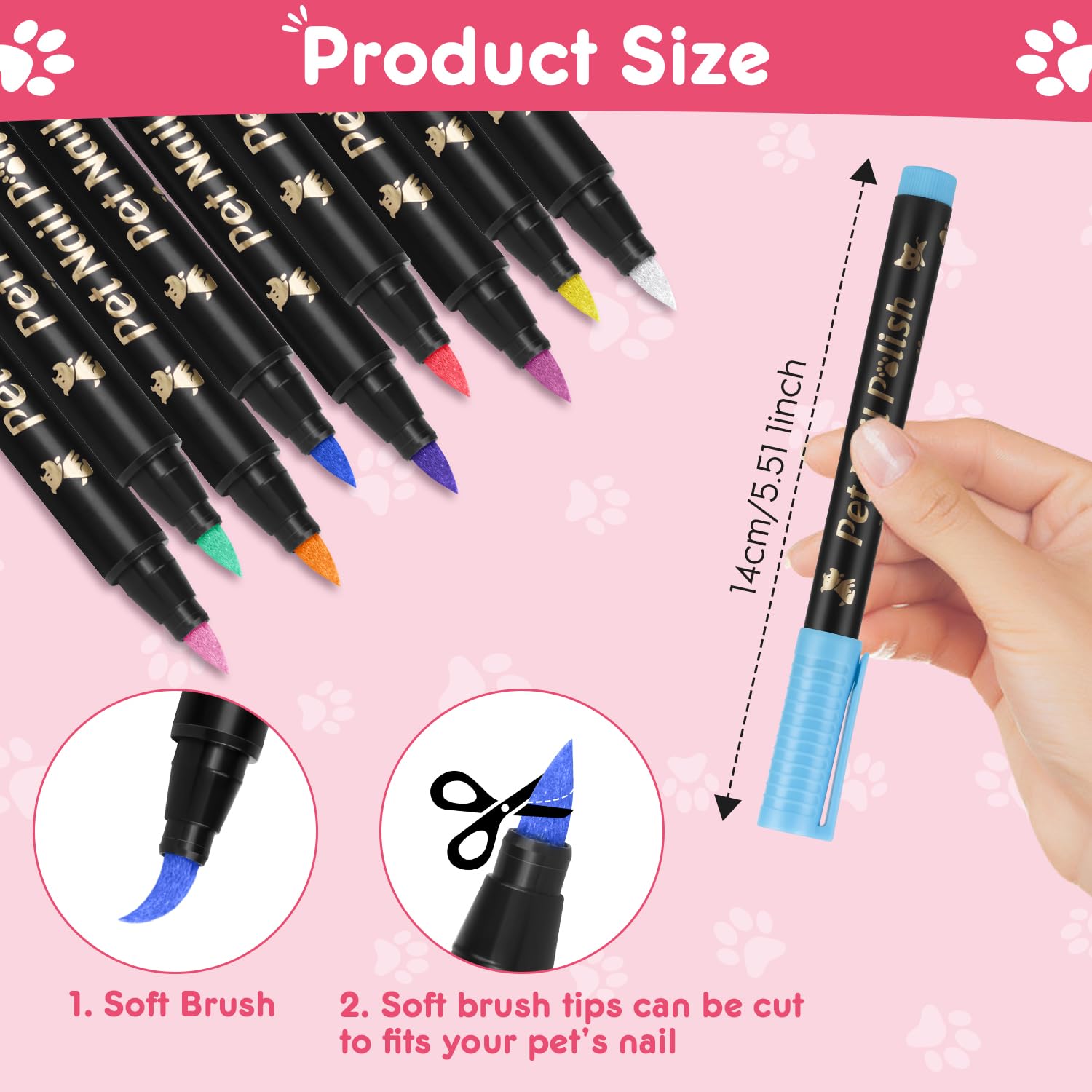 9 Colors Dog Nail Polish Pens,MSDADA Quick Dry Pet Nail Polish Set for Dogs to DIY Stylish Dog Nail Art Non-Toxic Dog Safe Nail Polish Dog Accessories for Large & Small Dogs - Image 3