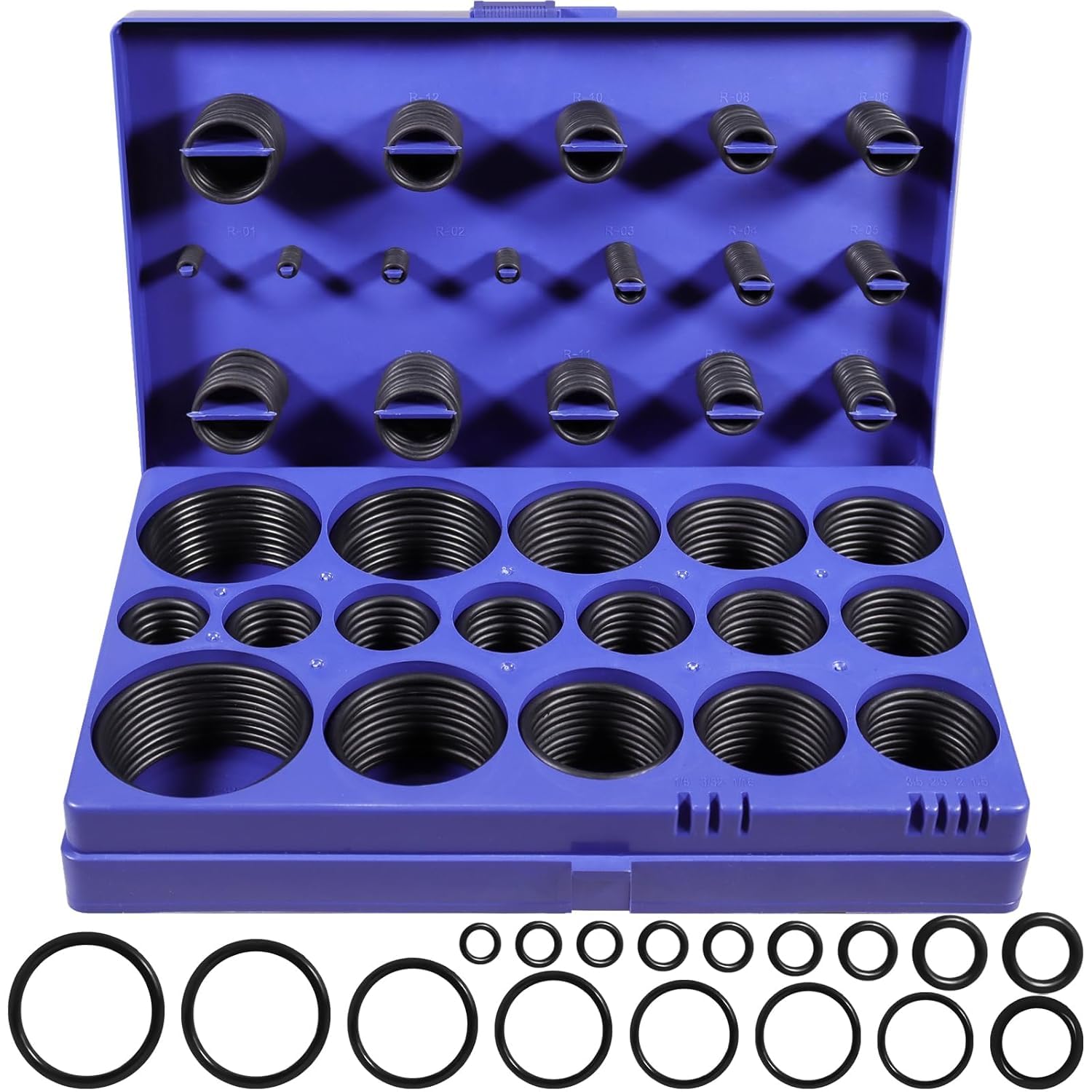XBVV 407 unidades SAE O anillo Surtido Universal Kit, 32 pulgadas tamaños estándar de caucho de nitrilo O'ring Set para Automotive Hydraulic Faucet Professional Plumbing Pressure Washer Sealing Repair