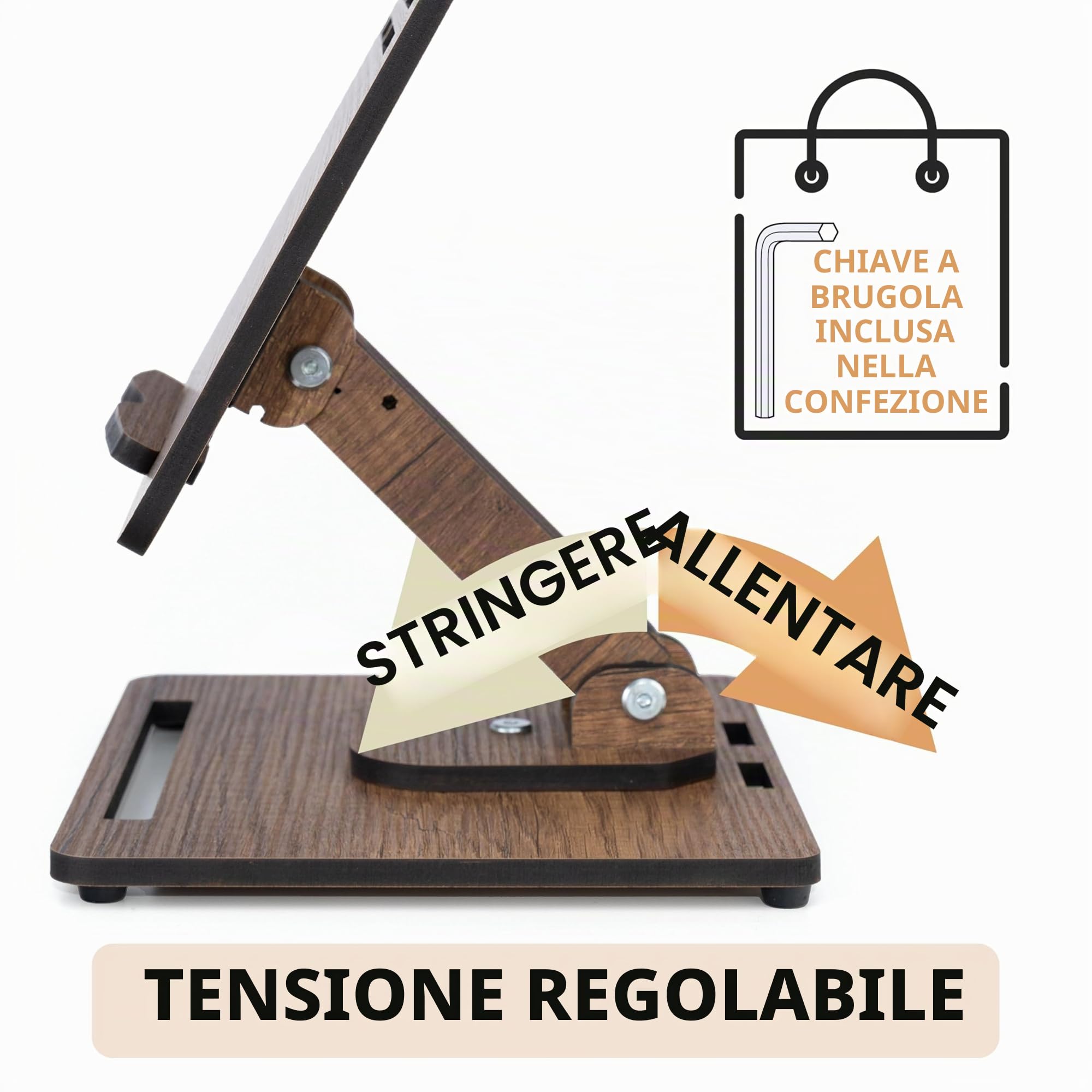 Vigo Wood Supporto per Libri - Leggio in Legno Pieghevole e Supporto per Laptop - Regolabile, Pieghevole, Scaffale per Libri - Accessorio da Cucina e Ufficio per una Lettura e Lavoro Comodi