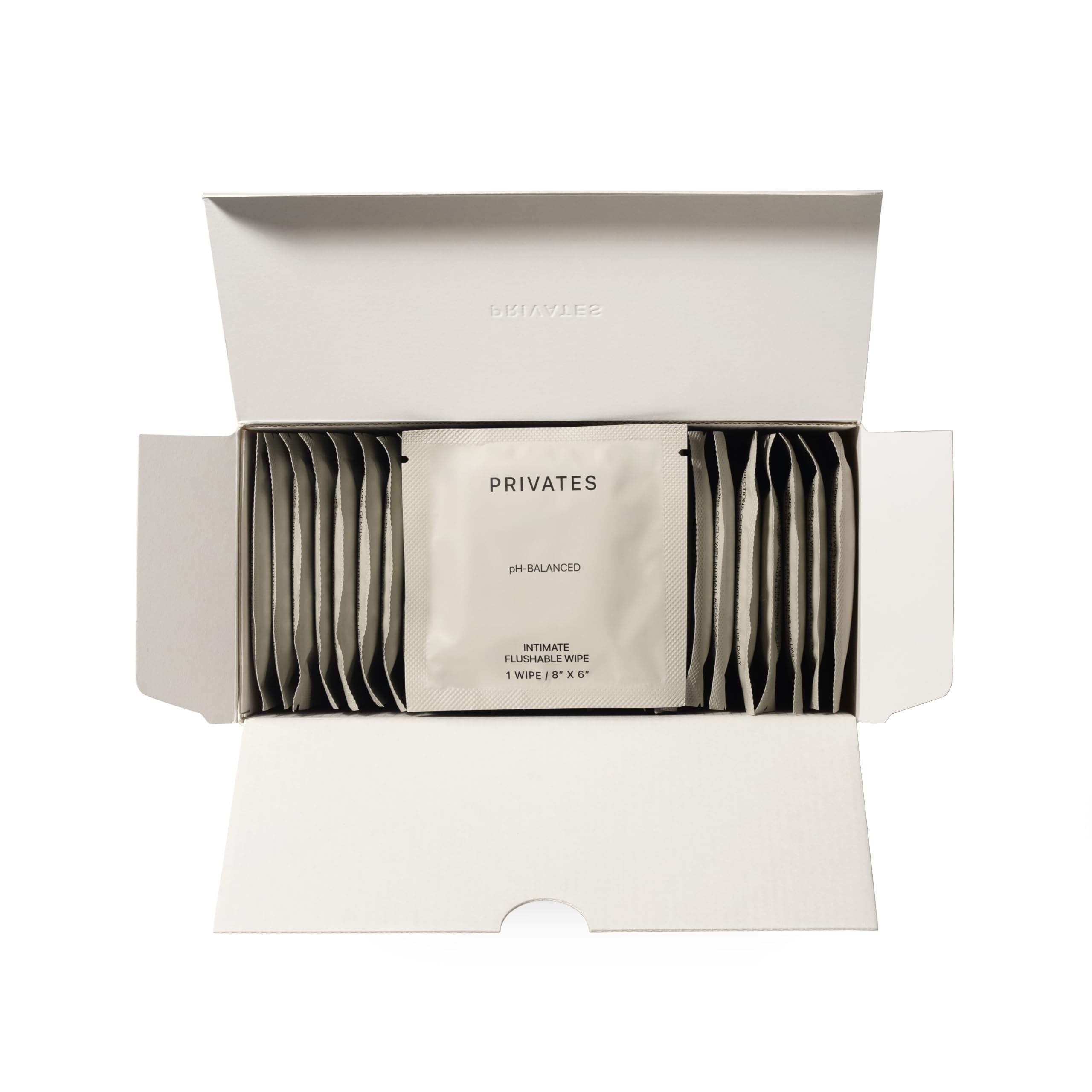 PRIVATES pH-Balanced INTIMATE WIPES for Women & Men | Odor Control, Irritation & Dryness Relief | Hydrating & Soothing with Aloe | Microbiome-Friendly | Natural Ingredients | Fragrance-Free | 25 Count