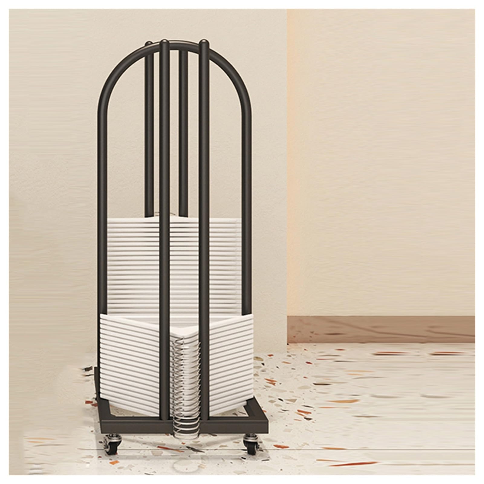 Chariot de rangement pour cintres à 4 roulettes, organisateur gain de place de 35 cm
