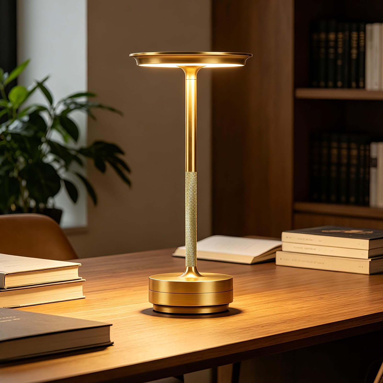 VANZBON LED Cordless Table Lamp Rechargeable Battery Outdoor Light Gold