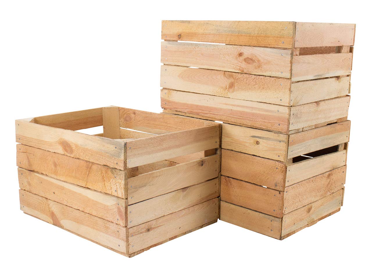5 Gebrauchte Holzkisten im Set Angebot: Originale Vintage Obstkisten zum Möbelbau od. als Dekoration 50x40x30 cm