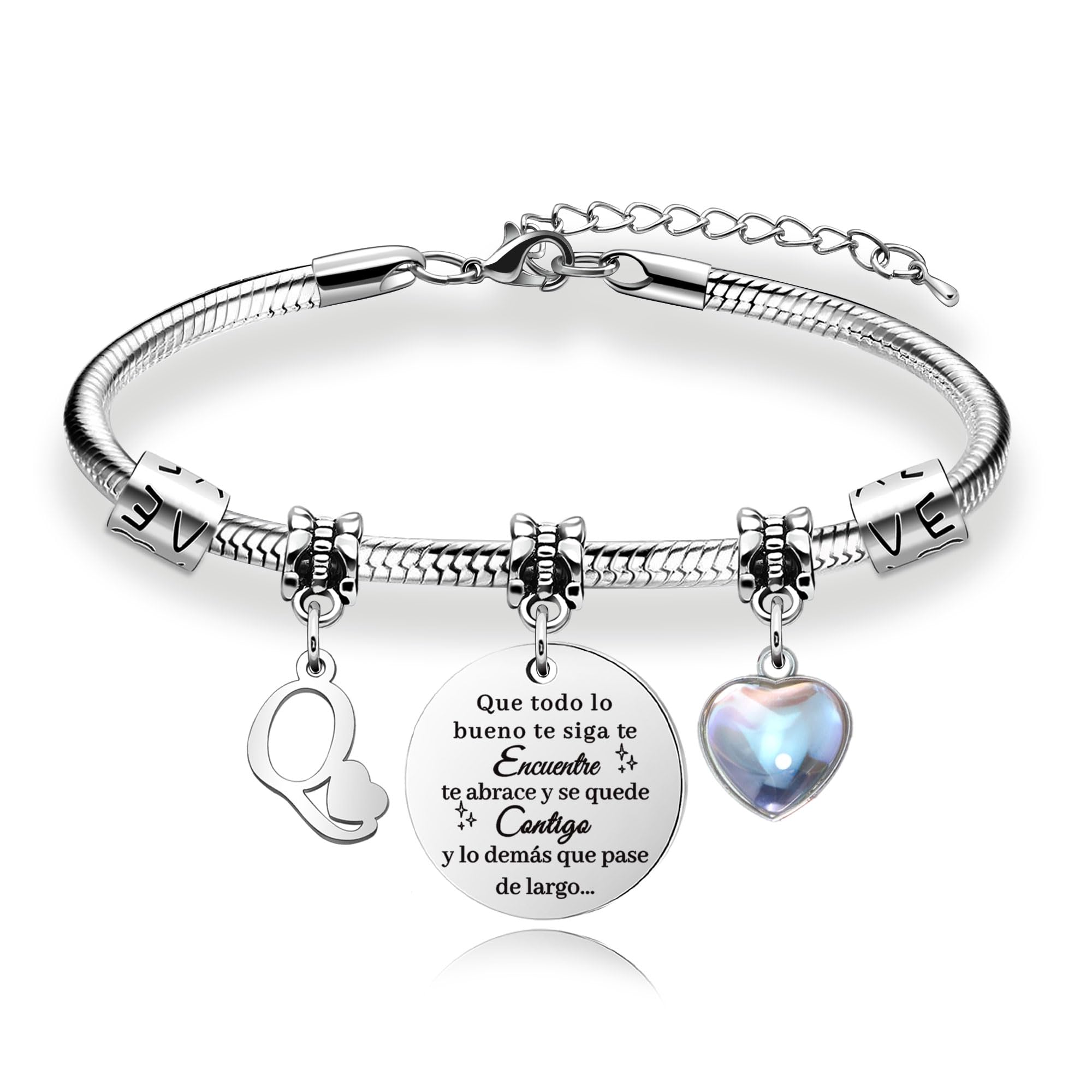 Regalos para Mujeres Pulsera de Plata con Letras Iniciales - Regalo Personalizado para Hija, Sobrina, Hermana, Amiga, Adolescente, Madre y Tía — view 20