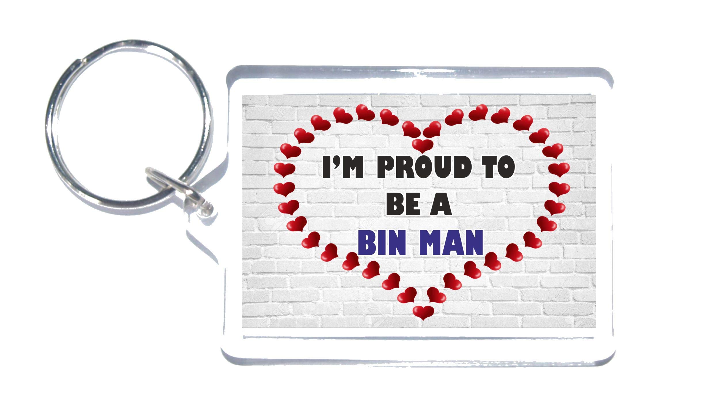 Clare''S Cosmetics Blue Proud To Be A Bin Man - Novelty Keyring - Gift Or Present For Any Great Bin Man