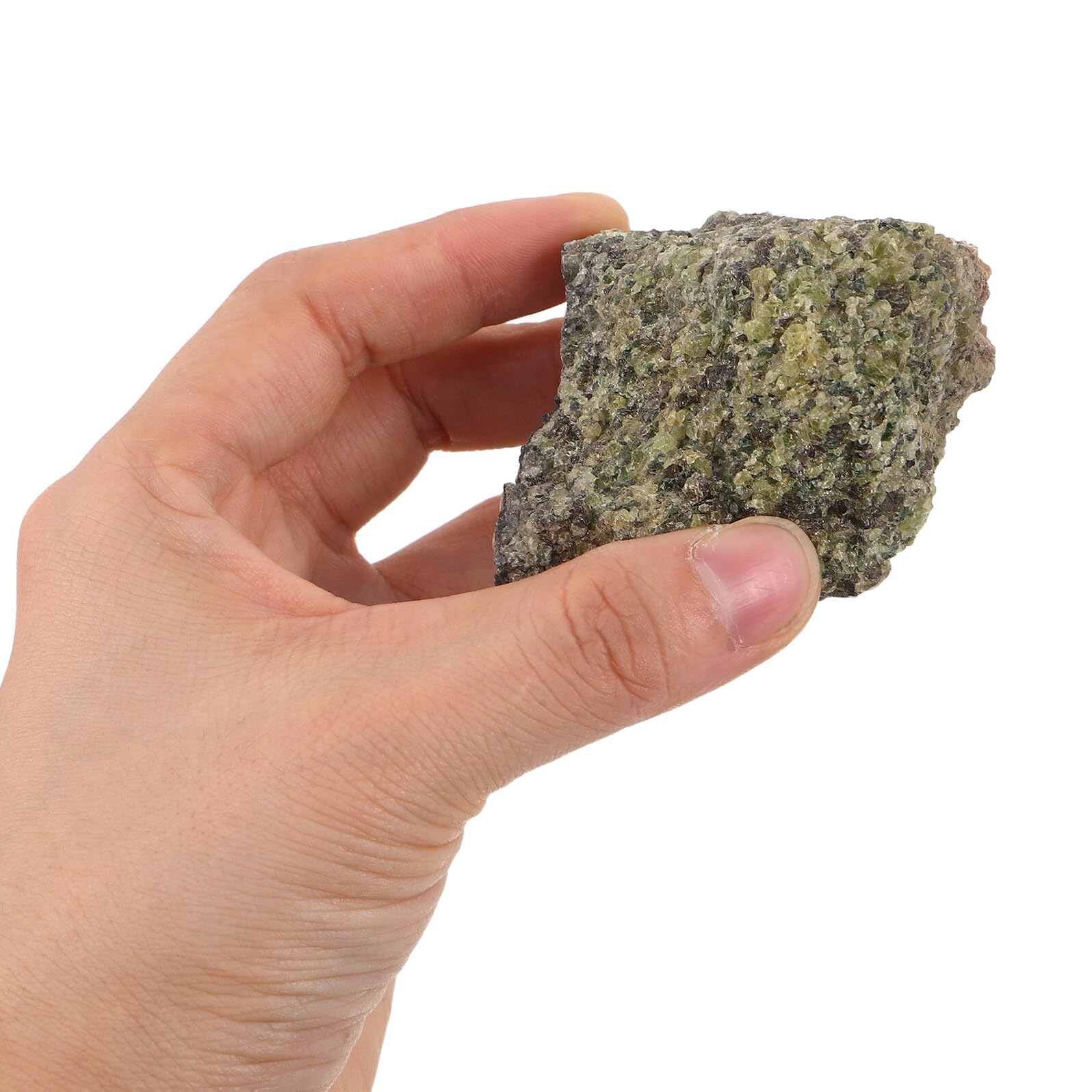 Difusor de Piedra Natural de Peridoto Irregular 150-200g para Aceites Esenciales, Piedras Difusoras para Aromaterapia en Hogar, Yoga, Oficina y Baño, Adorno Relajante Portátil